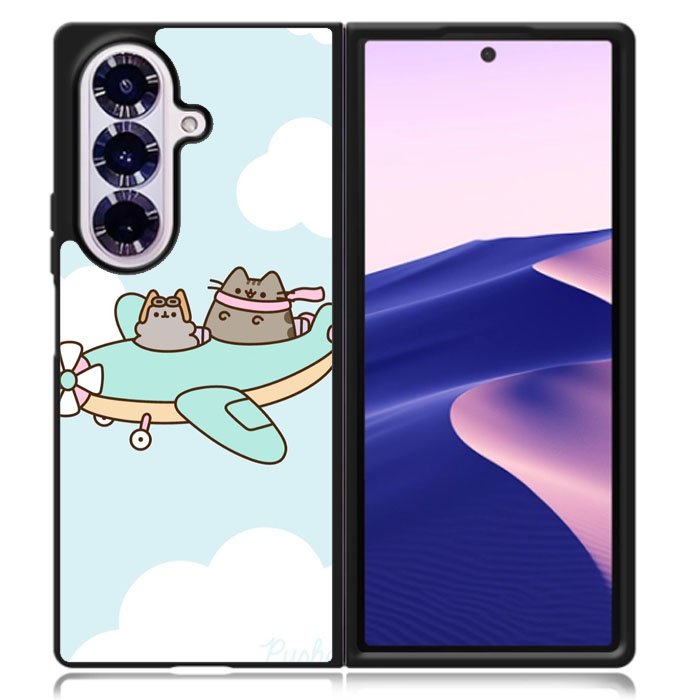Pusheen The Cat Flying The Plane Samsung Galaxy Z Fold 7 Case DC1536