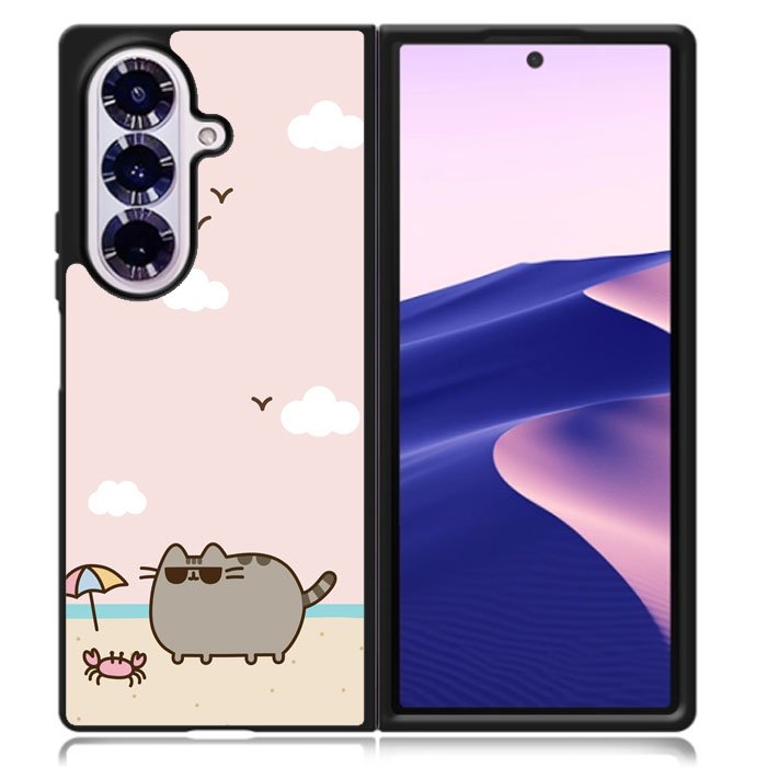 Pusheen The Cat Cool Summer Samsung Galaxy Z Fold 7 Case DC1533