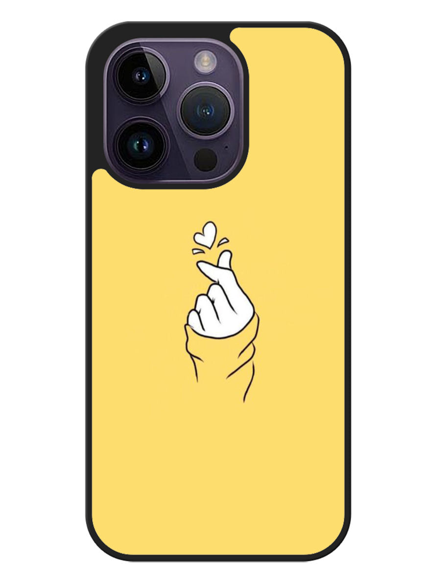 Saranghaeo Hand Love Yellow iPhone 14 Pro Case BLN6926