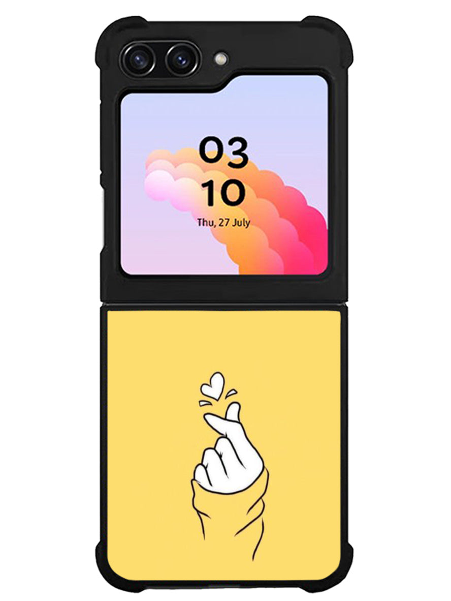 Saranghaeo Hand Love Yellow Samsung Galaxy Z Flip 5 5G 2023 Case