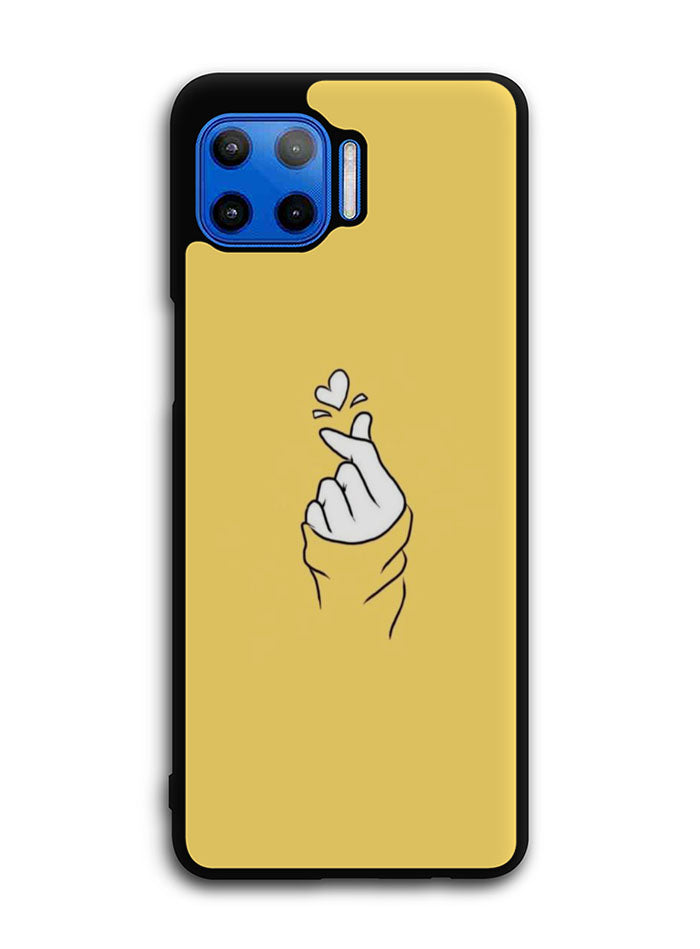 Saranghaeo Hand Love Yellow Motorola Moto One 5G Case , Moto One 5G UW Case , Moto G 5G Plus Case