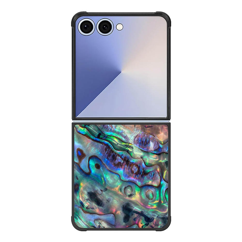 Red And Silver Abalone Samsung Galaxy Z Flip 7 5G Case