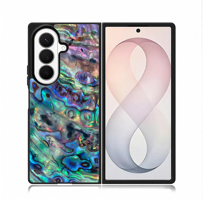 Red And Silver Abalone Samsung Galaxy Z Fold 8 Ultra Case
