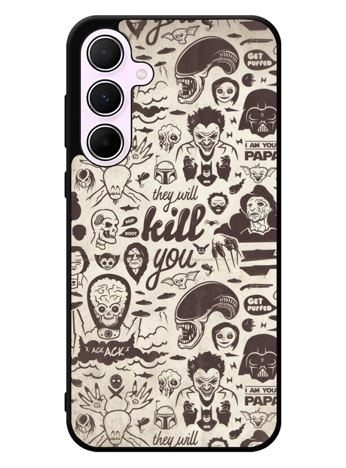 Classic Horror Pattern Samsung Galaxy A35 5G Case