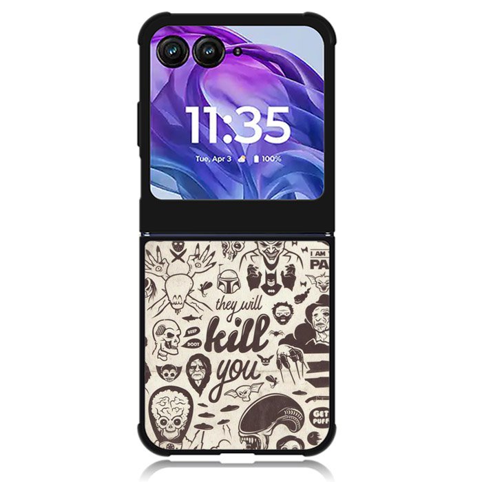 Classic Horror Pattern Motorola Moto Razr Plus 2024 , Moto Razr+ 2024 Case