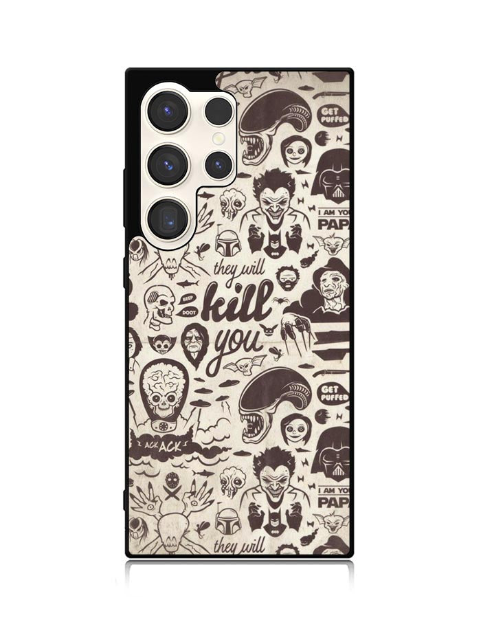 Classic Horror Pattern Samsung Galaxy S25 Ultra 5G Case