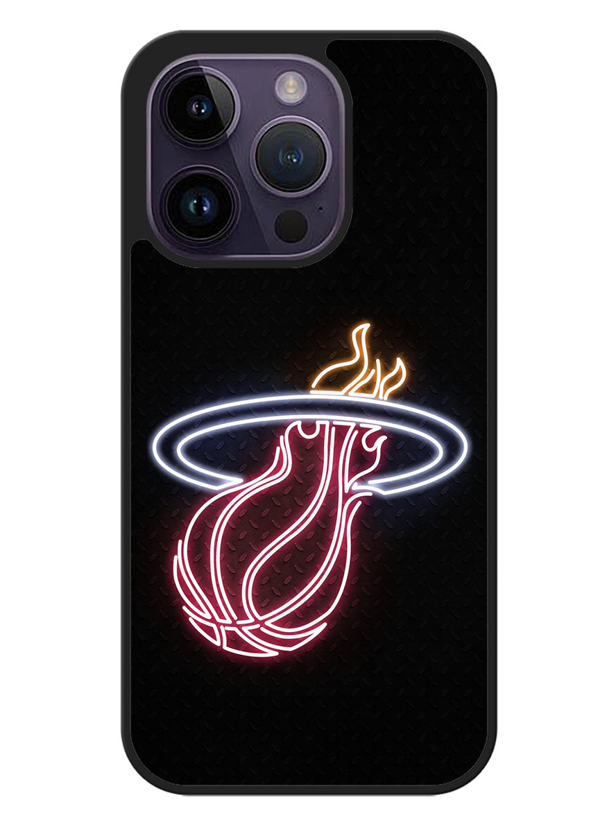 Miami Heat Neon Logo iPhone 14 Pro Max Case BLN1558