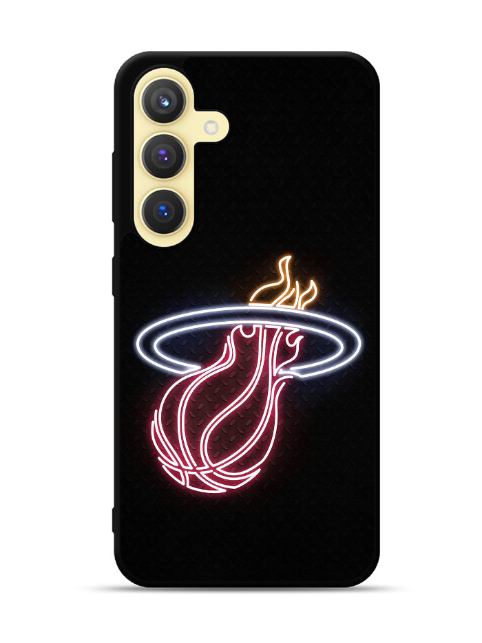 Miami Heat Neon Logo Samsung Galaxy S24 Plus 5G , Samsung Galaxy S24+ 5G Case
