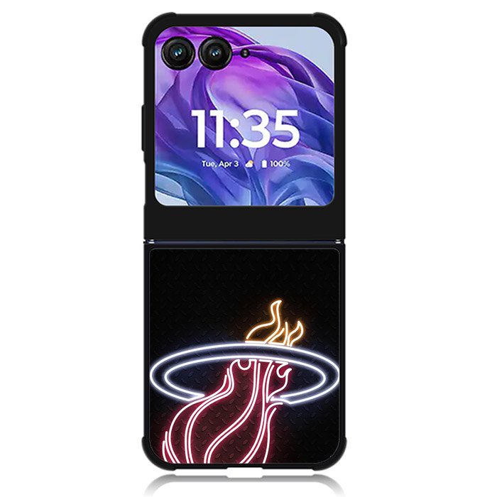 Miami Heat Neon Logo Motorola Moto Razr Plus 2024 , Moto Razr+ 2024 Case