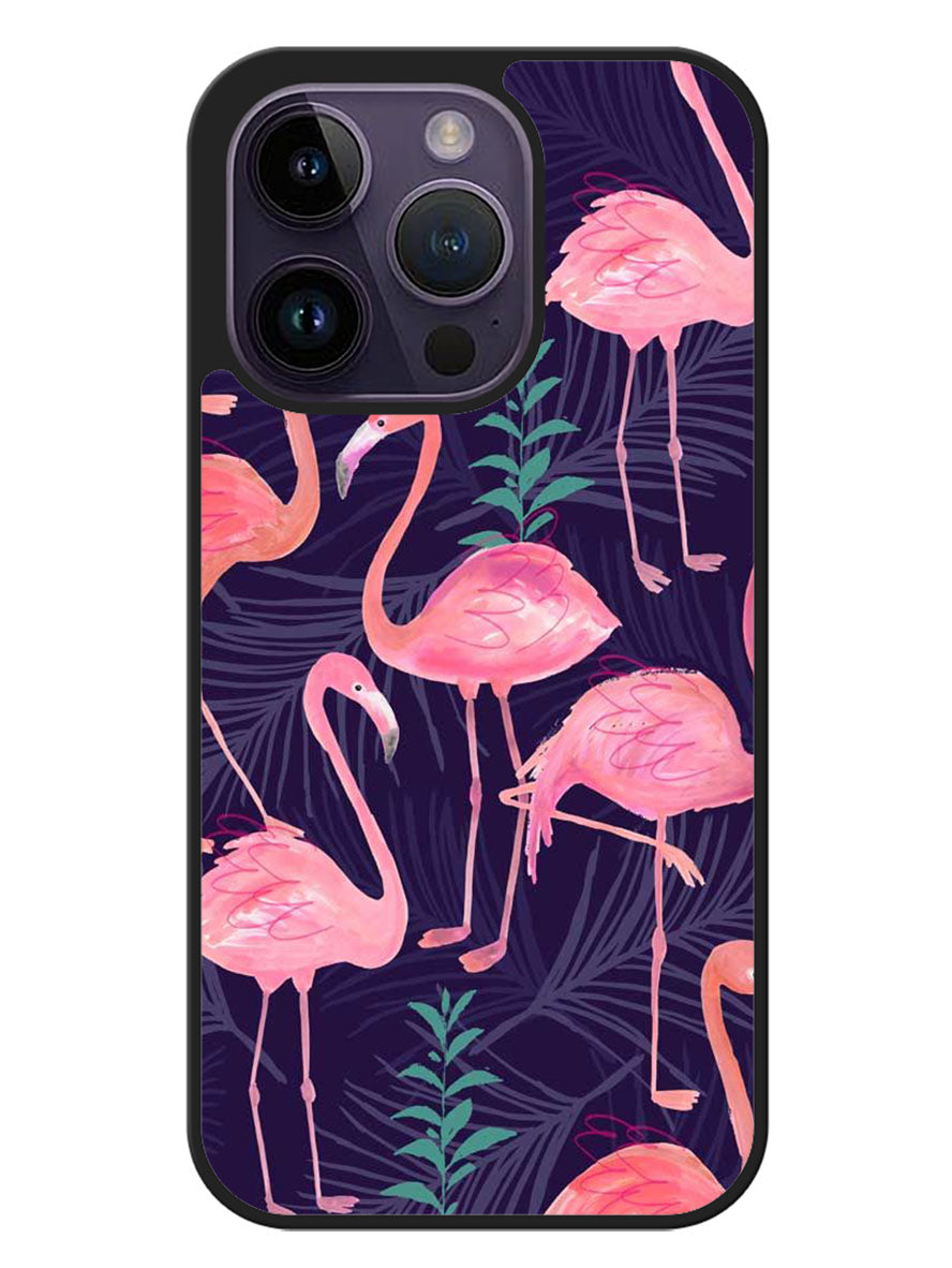 Flamingo Purple Pattern iPhone 14 Pro Case