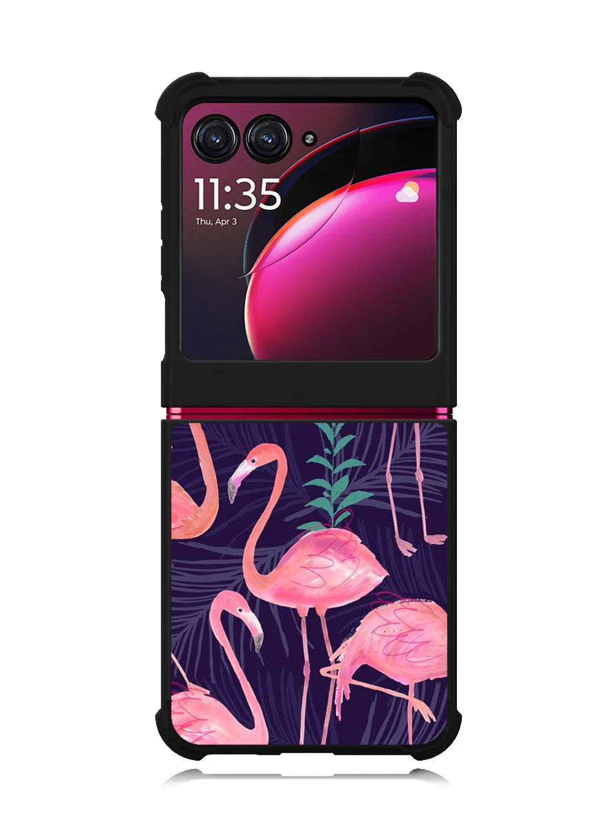 Flamingo Purple Pattern Motorola Moto Razr Plus 2023 , Moto Razr+ 2023 Case