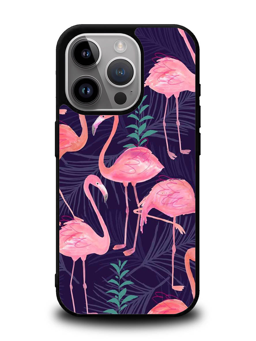Flamingo Purple Pattern iPhone 15 Pro Case