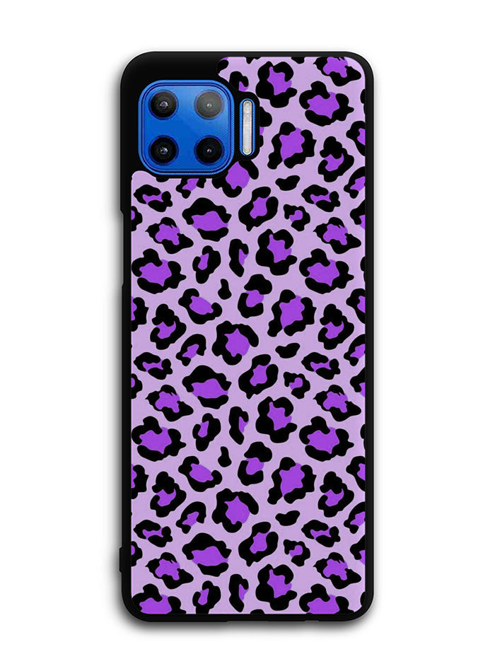 Leopard Purple Pattern Motorola Moto One 5G Case , Moto One 5G UW Case , Moto G 5G Plus Case