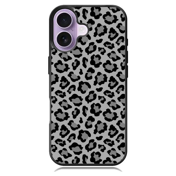 Leopard Grey Pattern iPhone 16 Case DC1022