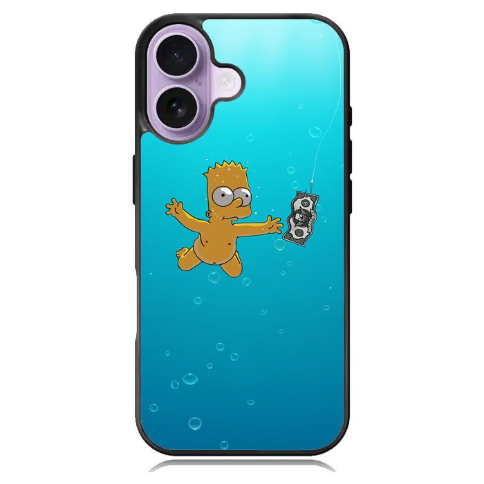 Bart Simpsons Nevermind Nirvana iPhone 16 Case DC0144