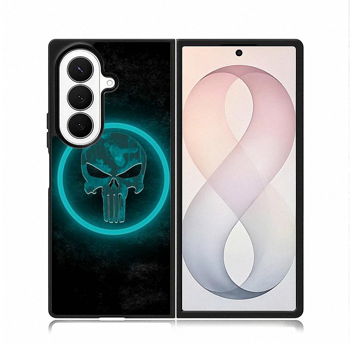 Punisher Blue Glow Samsung Galaxy Z Fold 8 Ultra Case DC1516