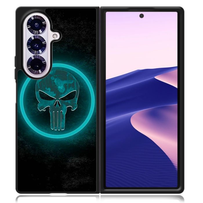 Punisher Blue Glow Samsung Galaxy Z Fold 7 Case DC1516