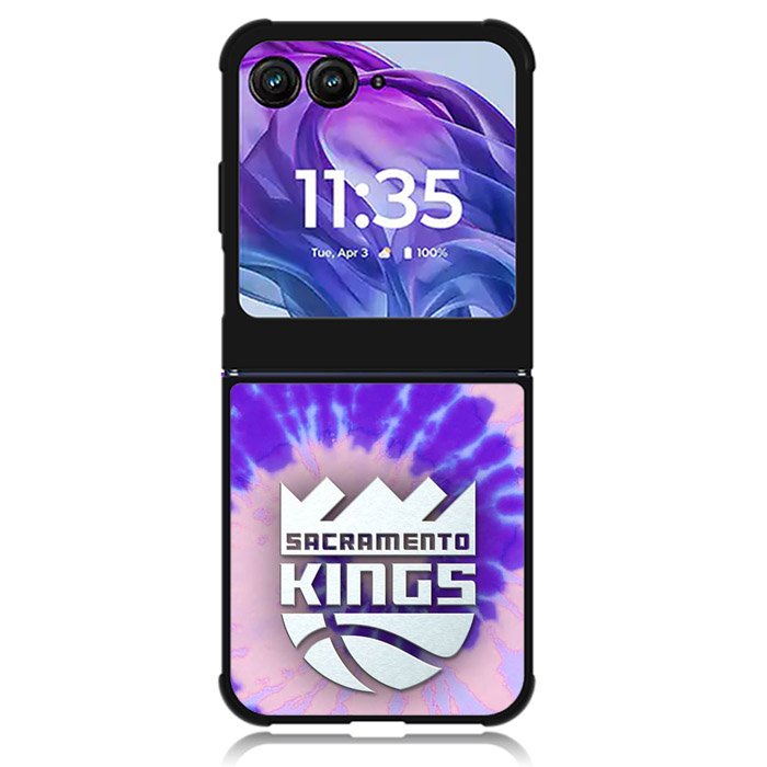 Sacramento Kings Tie Dye Style Logo Motorola Moto Razr Plus 2024 , Moto Razr+ 2024 Case