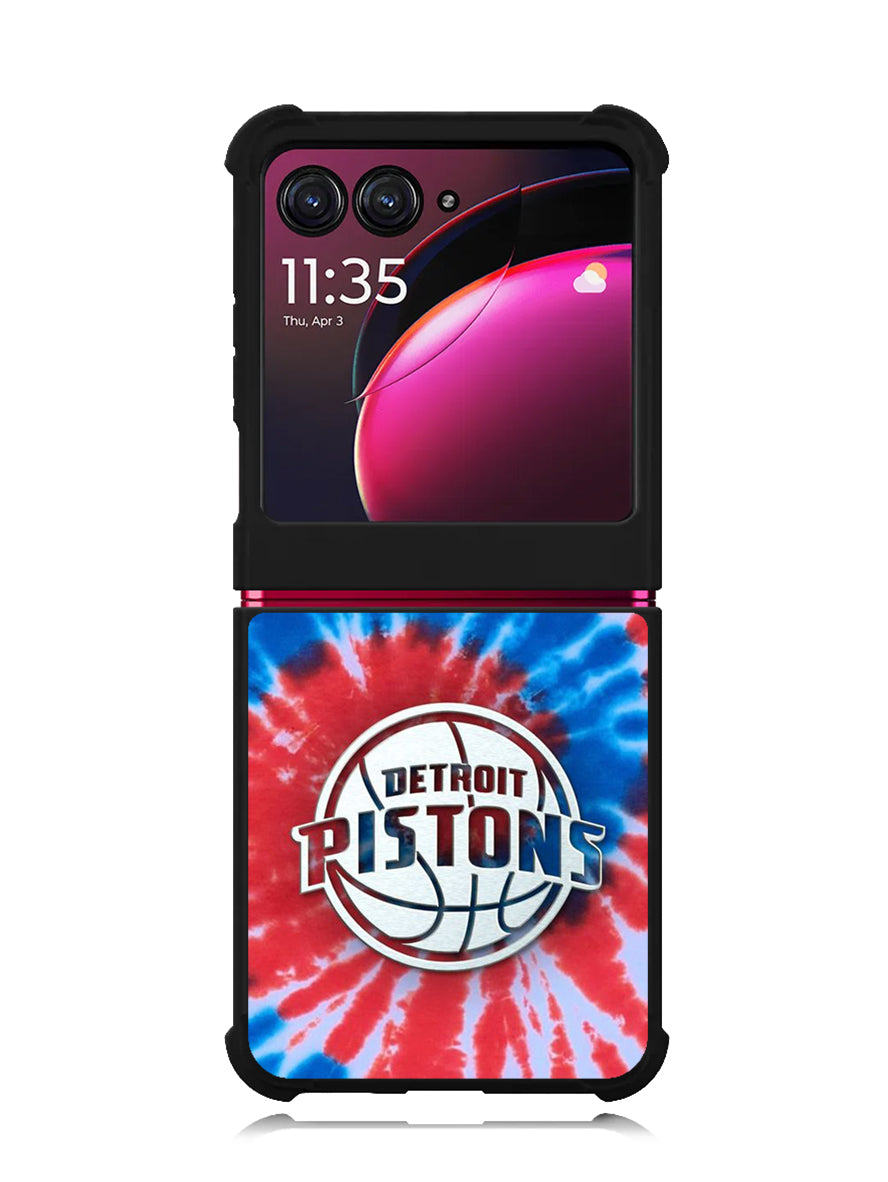 Detroit Pistons Tie Dye Style Logo Motorola Moto Razr Plus 2023 , Moto Razr+ 2023 Case