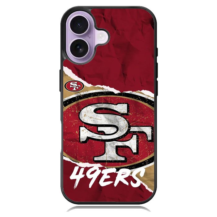 San Francisco 49Ers Torn Paper Style Logo iPhone 16 Plus Case DC1617