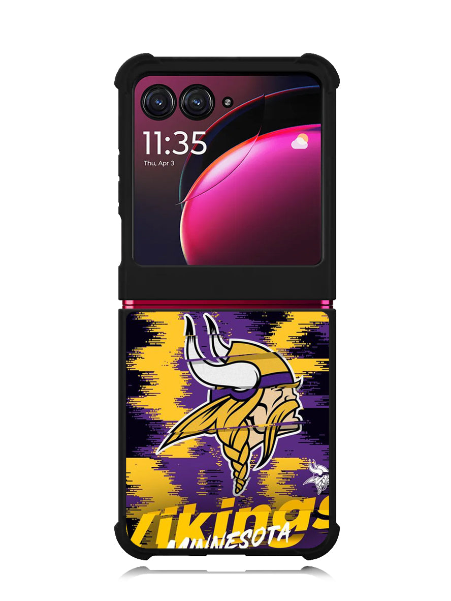 Minnesota Vikings Torn Paper Style Logo Motorola Moto Razr Plus 2023 , Moto Razr+ 2023 Case