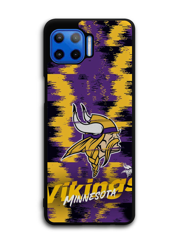 Minnesota Vikings Torn Paper Style Logo Motorola Moto One 5G Case , Moto One 5G UW Case , Moto G 5G Plus Case