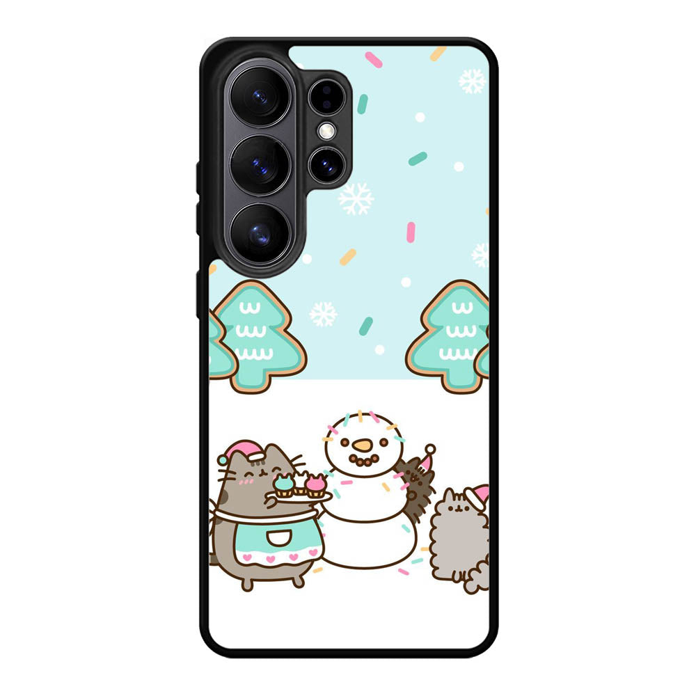 Pusheen The Cat Snow Winter Samsung Galaxy S26 Ultra phone case